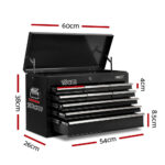 9 Drawer Steel Tool Chest Lockable Workshop Storage Cabinet Black - Image 2