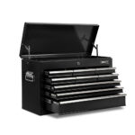 9 Drawer Steel Tool Chest Lockable Workshop Storage Cabinet Black - Image 8