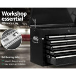 9 Drawer Steel Tool Chest Lockable Workshop Storage Cabinet Black - Image 5