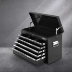 9 Drawer Steel Tool Chest Lockable Workshop Storage Cabinet Black