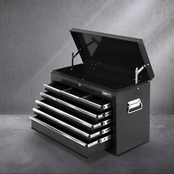 9 Drawer Steel Tool Chest Lockable Workshop Storage Cabinet Black