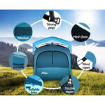 Pop Up Shower Toilet Tent Double Room Camping Privacy Blue - Image 9