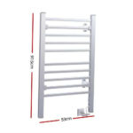 10 Bar Heated Towel Rail Electric Bathroom Dryer Freestanding Wall Mounted 150W - Image 5