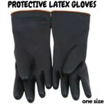 Latex Gloves Rubber PPE Industrial Anti Chemical Acid Heavy Duty Work - Image 2