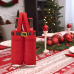 6pcs Big one Christmas Decoration Supplies, Christmas Pants, Gift Bags, Small Pants Candy Bags, Tote Bags, Wine Bottle Sets, Coke Bags - Image 5