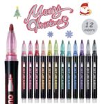 24 Piece Double Line Outline Pen Set Glitter Paint Markers 12 Colors Self-Outline Metallic Shimmer Pens for DIY Crafts Cards - Image 4
