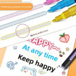 24 Piece Double Line Outline Pen Set Glitter Paint Markers 12 Colors Self-Outline Metallic Shimmer Pens for DIY Crafts Cards - Image 7