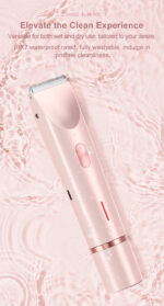2-in-1 Electric Lady Shaver & Bikini Trimmer Dual Head Waterproof Wet & Dry Body Hair Remover Cordless Razor for Face Legs Underarms Blue - Image 3