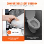 Raised Toilet Seat, 7-Position Height Adjustment 655-805 Mm, 158.7 kg Weight Capacity, with Comfort Padded Aluminum Frame, Universal Toilet Seat Riser, for Elderly, Handicap, Pregnant, Medical - Image 3