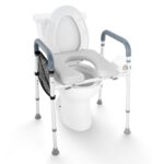 Raised Toilet Seat, 7-Position Height Adjustment 655-805 Mm, 158.7 kg Weight Capacity, with Comfort Padded Aluminum Frame, Universal Toilet Seat Riser, for Elderly, Handicap, Pregnant, Medical - Image 9