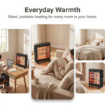Infrared Quartz Electric Radiant Heater – 2200W Portable Freestanding Panel - Image 2