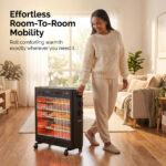 Infrared Quartz Electric Radiant Heater – 2200W Portable Freestanding Panel - Image 4